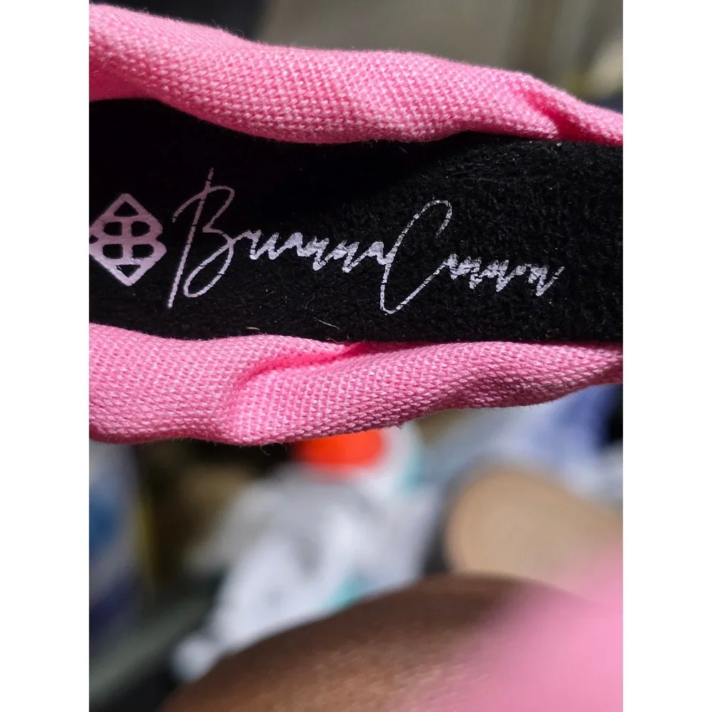 Brianna Cannon Pink Champagne Party Headband Crystals Pearls Embroidered Knotted